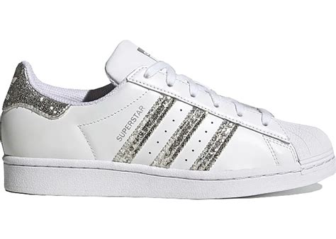 adidas superstar white silver glitter.